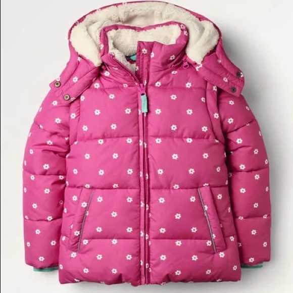Mini Boden Cosy 2 in 1 padded jacket- Pink 3-4 Y - Picture 1 of 9